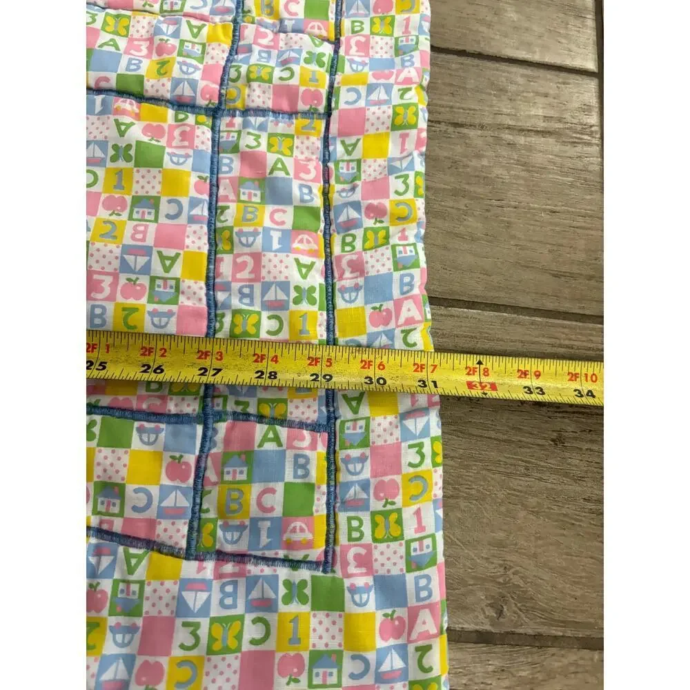 VTG Colorful Patchwork Alphabet Quilt Throw Wall‎ Decor 50